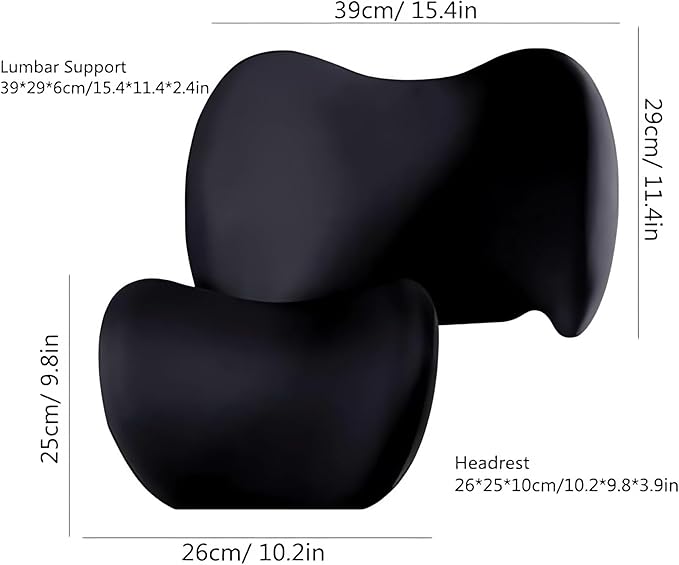 Car Headrest & Lumbar Support Cushion 2025 Upgrade Comfort Memory Foam Car Backrest and Neck Pillow Ergonomic Car Headrest & Lumbar Support for Driving Car Support Cushion for Office Chair Car (Blue)