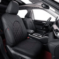 coverdream Full Set Customized Car Seat Covers Fit for 2014-2019 Toyota Highlander Hybrid LE,XLE,LE Plus,8-Passenger,Second Row 40/60 Split Seat,Fully Covered Leatherette Seat Protector (Black&Red)