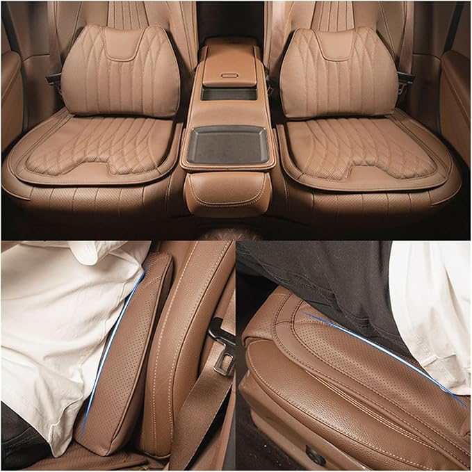 KAnduo M Car Seat Cushion for BMW All Model I3 I4 I8 X1 X2 X3 X4 X5 X5M X6 X7 Z4 Car Lumbar Support Pillow Auto Seat Waist Back Cushion Y (Color : Beige C)