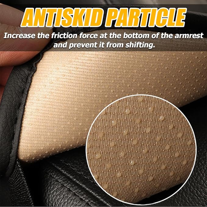 Car Center Console Cover, Leather Memory Foam Vehicle Arm Rest Cushion Pad, Waterproof Automotive Interior Armrest Seat Box Protector Accessories, Universal for SUV, Sedan, Truck (Red)
