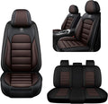 AREKA 5 Seat Covers for Honda Civic 2002-2026 Breathable Car Seat Covers,Anti-Slip Waterproof Car Seat Protectors with Airbag,Automotive Vehicle Cushion with Storage Pockets (Standard,Brown)