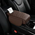Car Armrest Pad for Hyundai Venue 2020–2025, Center Console Cover with Memory Foam Cushion, Anti-Slip Protector, Arm Rest Cushion Car Interior Accessories,D Brown