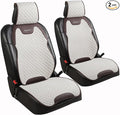 Gripure Breathable Linen Car Seat Cover Protector for Front Seats – Durable, Non-Slip, Airbag Compatible, Universal Fit for Sedans, SUVs, Pickups (2pcs, Beige)
