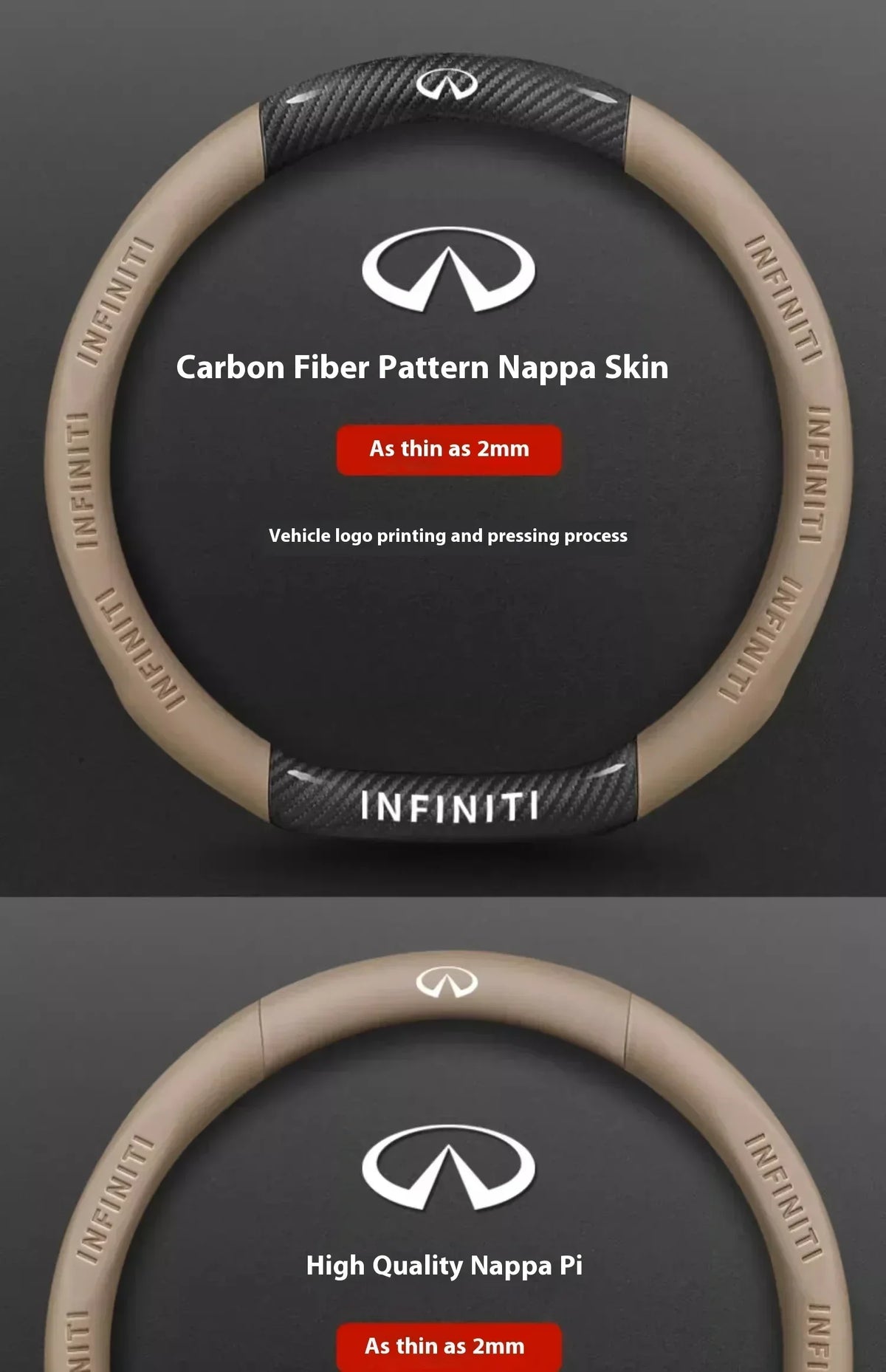 Infiniti Carbon Fiber Leather Steering Wheel Cover